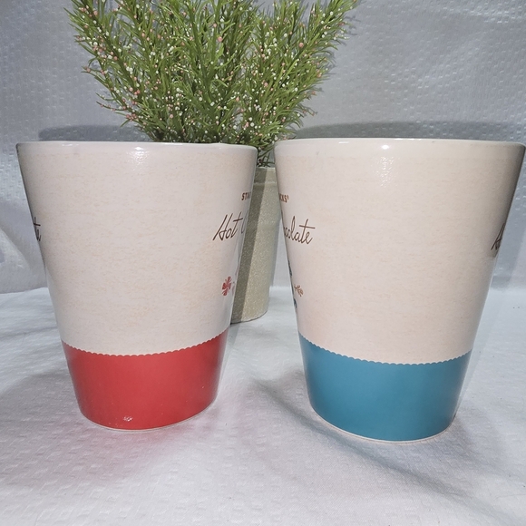 Starbucks Red and Blue Hot Chocolate Mugs - Picture 4 of 8